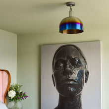 Load image into Gallery viewer, Forked Shade Semi Flush Mount Ceiling Light in living room.