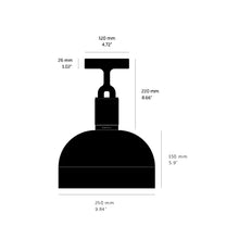 Load image into Gallery viewer, Forked Shade Semi Flush Mount Ceiling Light - line drawing.