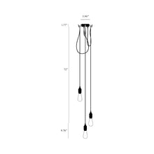 Load image into Gallery viewer, Hooked Nude Multi Light Pendant Light - line drawing.