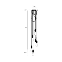 Load image into Gallery viewer, Hooked Nude Multi Light Pendant Light - line drawing.