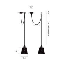 Load image into Gallery viewer, Hooked Pendant Light - line drawing.