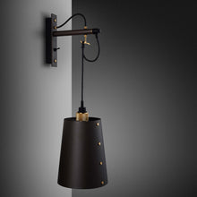 Load image into Gallery viewer, Hooked Wall Light in Graphite/Brass (Large).