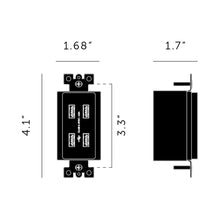 Load image into Gallery viewer, USB Outlet Module - line drawing.