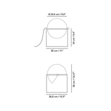 Load image into Gallery viewer, El Cubo Table Lamp - line drawing.