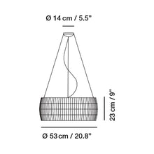 Load image into Gallery viewer, Isamu Pendant Light - line drawing.