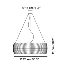Load image into Gallery viewer, Isamu Pendant Light - line drawing.