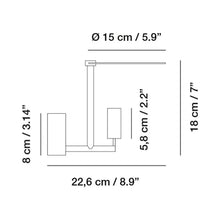 Load image into Gallery viewer, Kelly LED Wall Light - line drawing.
