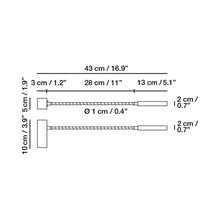 Load image into Gallery viewer, Snaik LED Wall Light - line drawing.