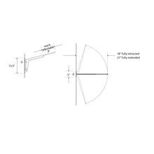 Load image into Gallery viewer, Motus Swing Arm Bracket - line drawing.