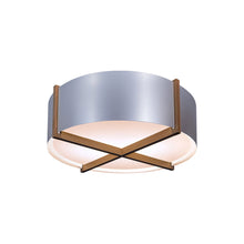 Load image into Gallery viewer, Plura LED Flush Mount Ceiling Light in Walnut/Brushed Aluminum (24-Inch).