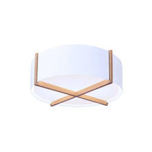 Load image into Gallery viewer, Plura LED Flush Mount Ceiling Light in White Washed Oak/Glossy White (24-Inch).
