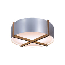Load image into Gallery viewer, Plura LED Flush Mount Ceiling Light in Walnut/Brushed Aluminum (30-Inch).