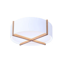 Load image into Gallery viewer, Plura LED Flush Mount Ceiling Light in White Washed Oak/Glossy White (30-Inch).