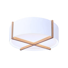 Load image into Gallery viewer, Plura LED Flush Mount Ceiling Light in White Washed Oak/Glossy White (36-Inch).
