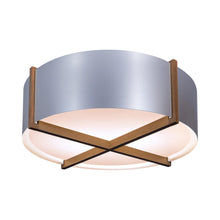 Load image into Gallery viewer, Plura LED Flush Mount Ceiling Light in Walnut/Brushed Aluminum (46-Inch).