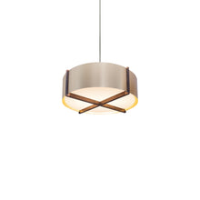 Load image into Gallery viewer, Plura LED Pendant Light in Walnut/Rose Gold (18-Inch).