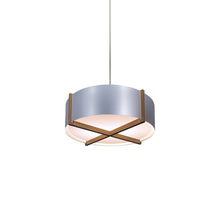 Load image into Gallery viewer, Plura LED Pendant Light in Walnut/Brushed Aluminum (24-Inch).