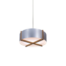 Load image into Gallery viewer, Plura LED Pendant Light in Walnut/Brushed Aluminum (30-Inch).