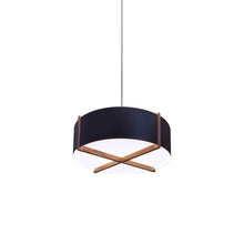 Load image into Gallery viewer, Plura LED Pendant Light in Walnut/Matte Black/White Interior (30-Inch).