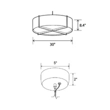 Load image into Gallery viewer, Plura LED Pendant Light - line drawing.