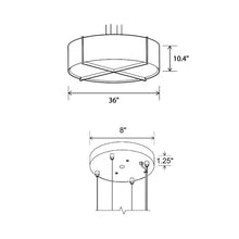 Load image into Gallery viewer, Plura LED Pendant Light - line drawing.