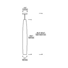 Load image into Gallery viewer, Coda LED Pendant Light - line drawing.