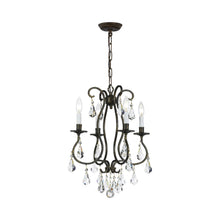 Load image into Gallery viewer, Ashton Mini Chandelier in English Bronze (Hand Cut Crystal/4-Light).