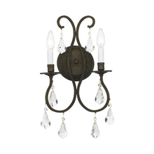 Load image into Gallery viewer, Ashton Wall Light in English Bronze (Hand Cut Crystal/2-Light).