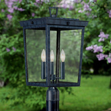 Load image into Gallery viewer, Belmont Outdoor Post Light in Outside Area.