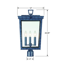 Load image into Gallery viewer, Belmont Outdoor Post Light - line drawing.