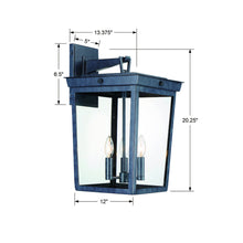 Load image into Gallery viewer, Belmont Outdoor Wall Light - line drawing.
