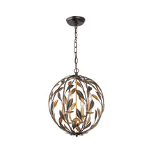 Load image into Gallery viewer, Broche Sphere Chandelier in English Bronze/Antique Gold (4-Light).