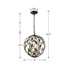 Load image into Gallery viewer, Broche Sphere Chandelier - line drawing.
