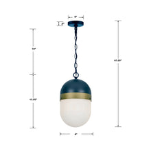 Load image into Gallery viewer, Capsule Outdoor Pendant Light - line drawing.