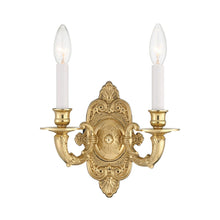 Load image into Gallery viewer, Cast Brass Ornate Wall Light (2-Light).