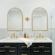 Load image into Gallery viewer, Cast Brass Ornate Wall Light in bathroom.