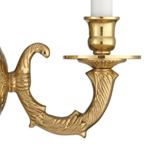 Load image into Gallery viewer, Cast Brass Ornate Wall Light in Detail.