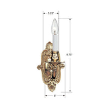 Load image into Gallery viewer, Cast Brass Ornate Wall Light - line drawing.