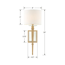 Load image into Gallery viewer, Clifton Wall Light - line drawing.