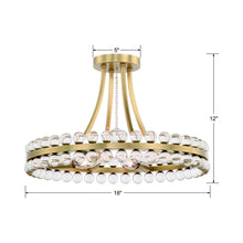 Load image into Gallery viewer, Clover Semi Flush Mount Ceiling Light - line drawing.