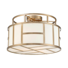 Load image into Gallery viewer, Danielson Semi Flush Mount Ceiling Light in Vibrant Gold.