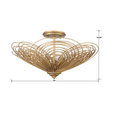 Load image into Gallery viewer, Doral Semi Flush Mount Ceiling Light - line drawing.