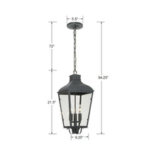 Load image into Gallery viewer, Dumont Outdoor Pendant Light - line drawing.