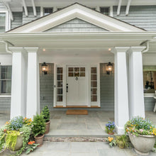 Load image into Gallery viewer, Dumont Outdoor Wall Light in Outside Area.