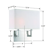 Load image into Gallery viewer, Durham Wall Light - line drawing.
