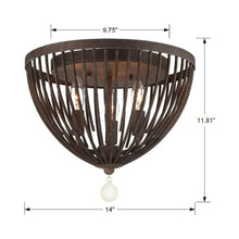 Load image into Gallery viewer, Duval Flush Mount Ceiling Light - line drawing.
