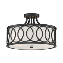 Load image into Gallery viewer, Graham Semi Flush Mount Ceiling Light in Matte Black.