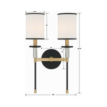 Load image into Gallery viewer, Hatfield Wall Light - line drawing.