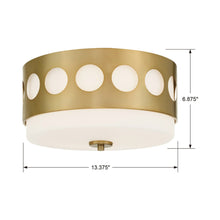 Load image into Gallery viewer, Kirby Flush Mount Ceiling Light - line drawing.