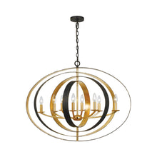 Load image into Gallery viewer, Luna Chandelier in English Bronze/Antique Gold (8-Light).